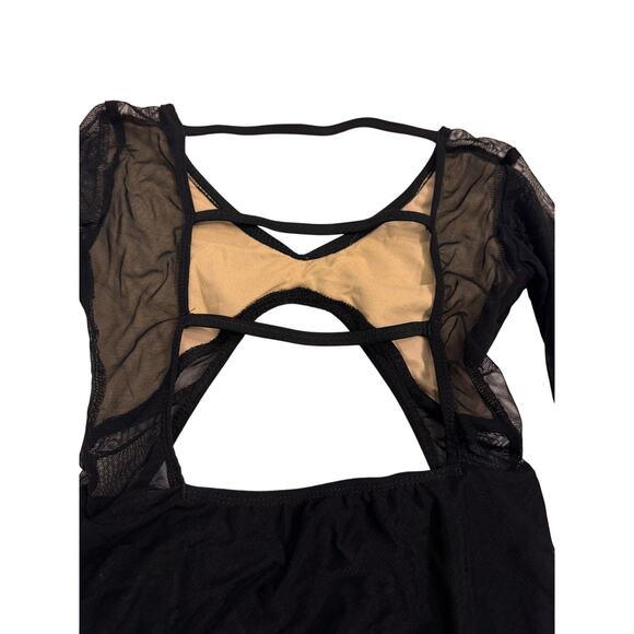 Custom Lyrical Contemporary Costume Base Girls Sz 8/10 (see measurements) Black - Picture 4 of 5